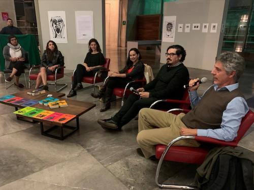 Presentación de la colección "Grito" de la editorial independiente La Hoja doblada en la Biblioteca Vasconcelos de la Ciudad de México.México, 2019. 